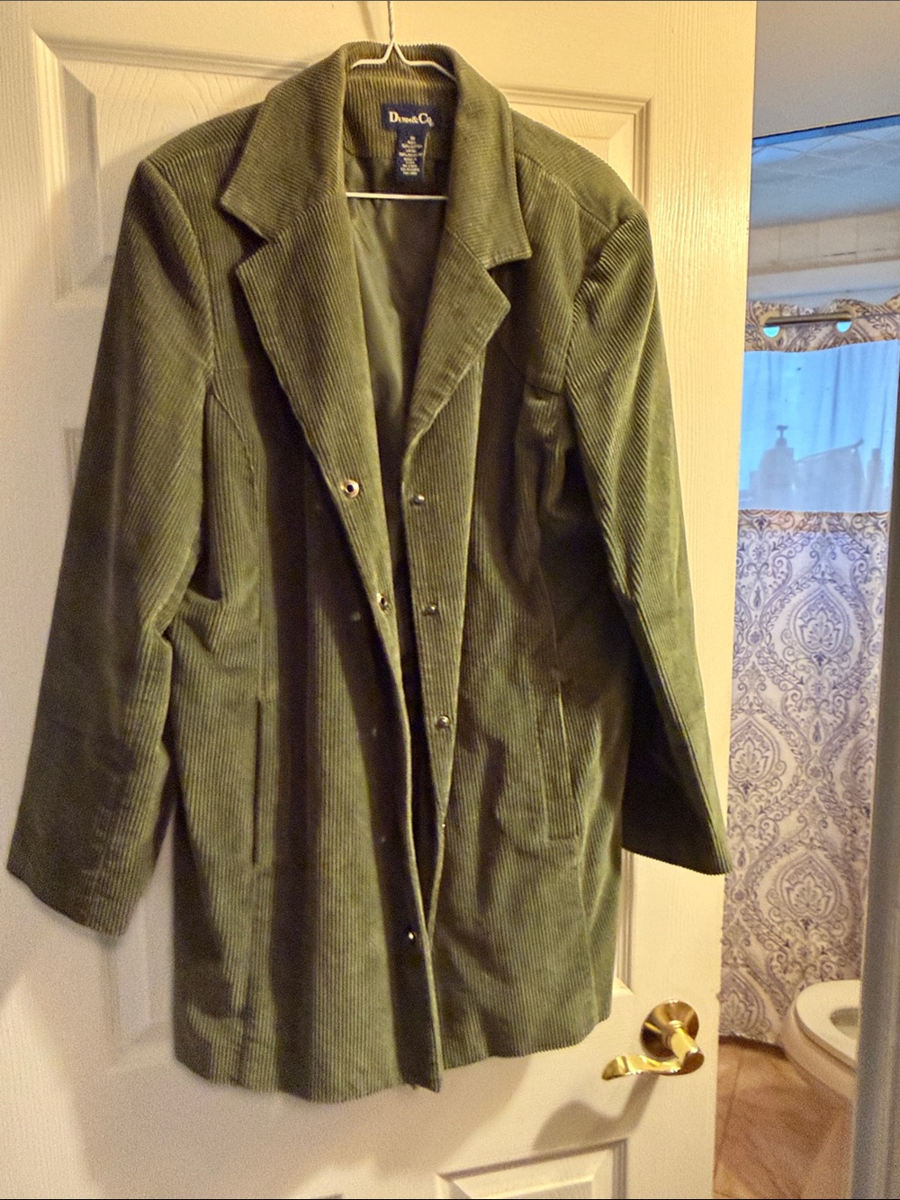 Denim&Co Olive Green Corduroy Blazer Jacket